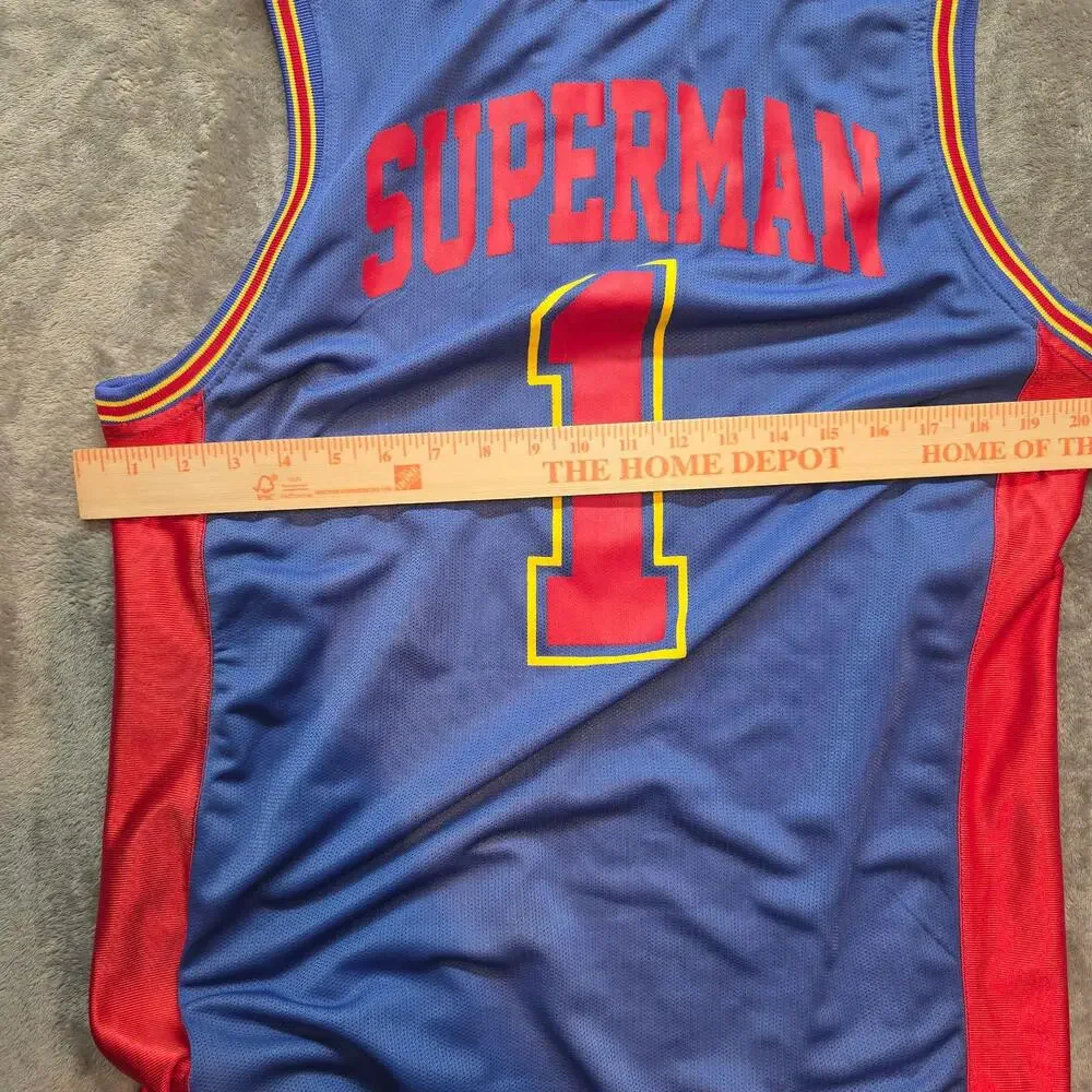 Superman Jersey Tank Boys 14? Blue Red Mesh Basketball Sleeveless DC Comics